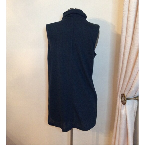 LOFT SIZE MED BLUE MOCK TURTLENECK SLEEVELESS  SWEATER TOP - Picture 5 of 10